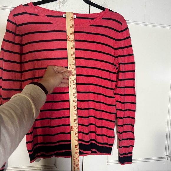 J. Crew Striped Sweater Salmon and Black Long Sleeve Size Small - Picture 4 of 8